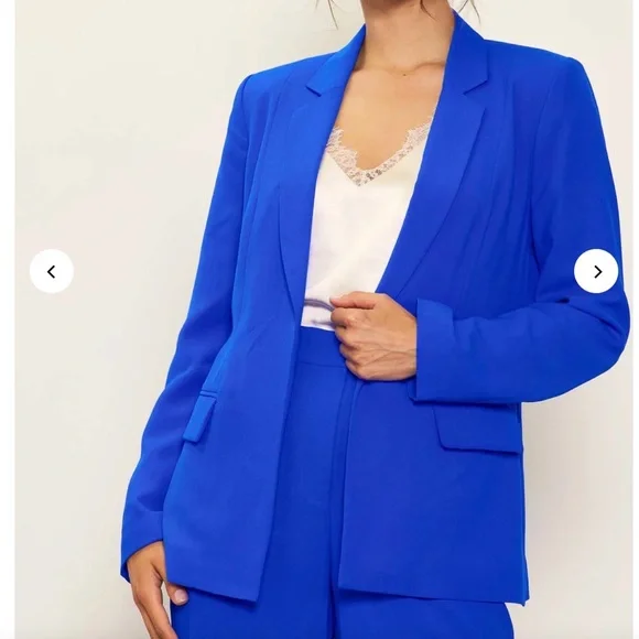 Skies Are Blue Vibrant Blue Women's Blazer - Picture 11 of 12